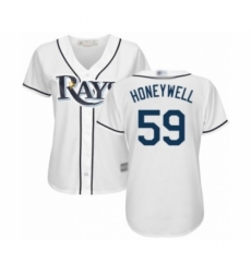 Women's Tampa Bay Rays #59 Brent Honeywell Authentic White Home Cool Base Baseball Player Jersey Women's Tampa Bay Rays #59 Brent Honeywell Authentic White Home Cool Base Baseball Player Jersey