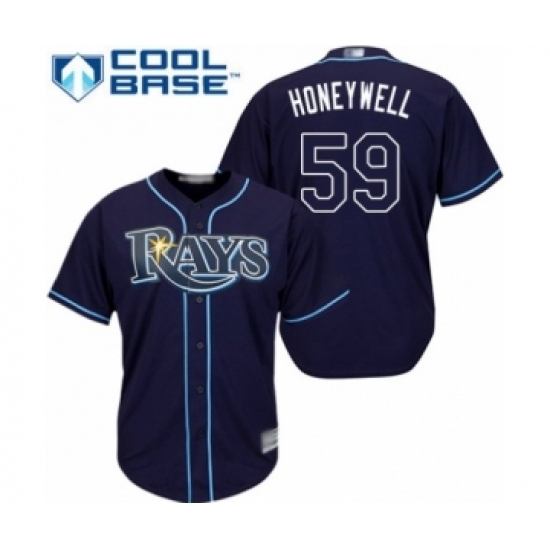 Youth Tampa Bay Rays #59 Brent Honeywell Authentic Navy Blue Alternate Cool Base Baseball Player Jersey Youth Tampa Bay Rays #59 Brent Honeywell Authentic Navy Blue Alternate Cool Base Baseball Player Jersey