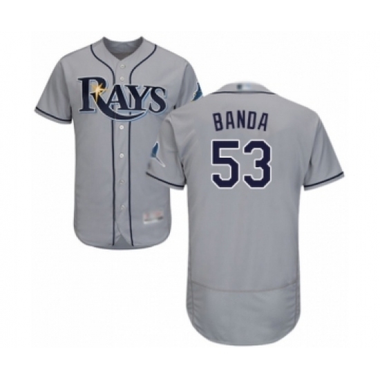 Men's Tampa Bay Rays #53 Anthony Banda Grey Road Flex Base Authentic Collection Baseball Player Jersey Men's Tampa Bay Rays #53 Anthony Banda Grey Road Flex Base Authentic Collection Baseball Player Jersey