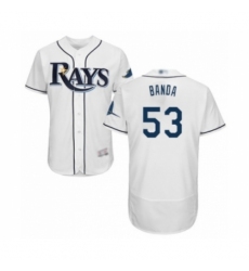 Men's Tampa Bay Rays #53 Anthony Banda Home White Home Flex Base Authentic Collection Baseball Player Jersey Men's Tampa Bay Rays #53 Anthony Banda Home White Home Flex Base Authentic Collection Baseball Player Jersey