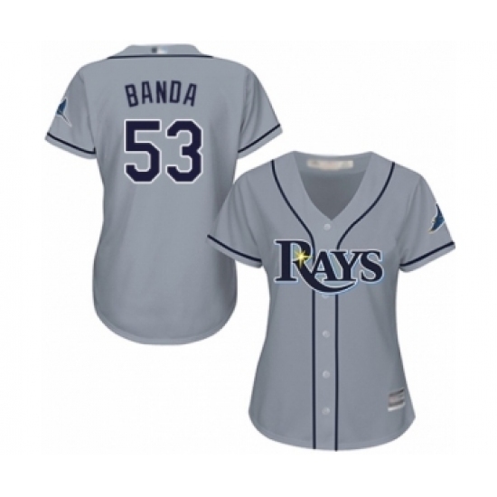 Women's Tampa Bay Rays #53 Anthony Banda Authentic Grey Road Cool Base Baseball Player Jersey Women's Tampa Bay Rays #53 Anthony Banda Authentic Grey Road Cool Base Baseball Player Jersey
