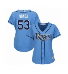 Women's Tampa Bay Rays #53 Anthony Banda Authentic Light Blue Alternate 2 Cool Base Baseball Player Jersey Women's Tampa Bay Rays #53 Anthony Banda Authentic Light Blue Alternate 2 Cool Base Baseball Player Jersey