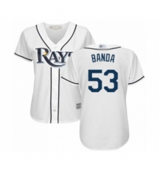 Women's Tampa Bay Rays #53 Anthony Banda Authentic White Home Cool Base Baseball Player Jersey Women's Tampa Bay Rays #53 Anthony Banda Authentic White Home Cool Base Baseball Player Jersey