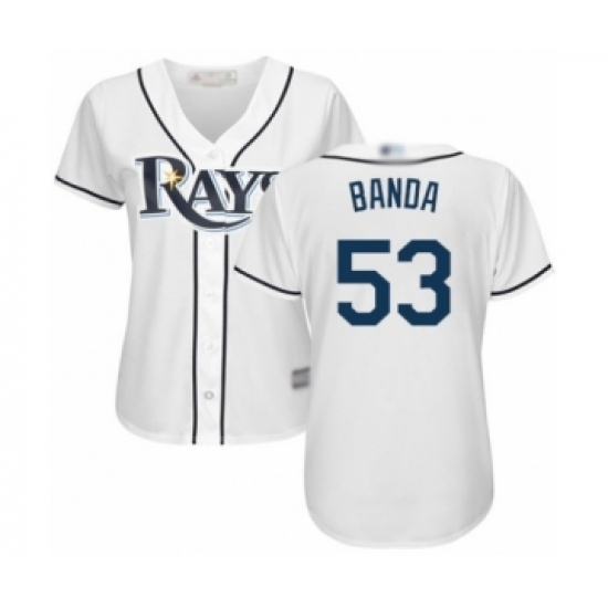 Women's Tampa Bay Rays #53 Anthony Banda Authentic White Home Cool Base Baseball Player Jersey Women's Tampa Bay Rays #53 Anthony Banda Authentic White Home Cool Base Baseball Player Jersey