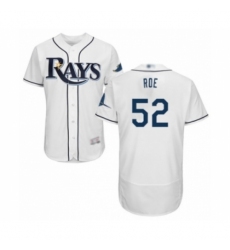 Men's Tampa Bay Rays #52 Chaz Roe Home White Home Flex Base Authentic Collection Baseball Player Jersey Men's Tampa Bay Rays #52 Chaz Roe Home White Home Flex Base Authentic Collection Baseball Player Jersey