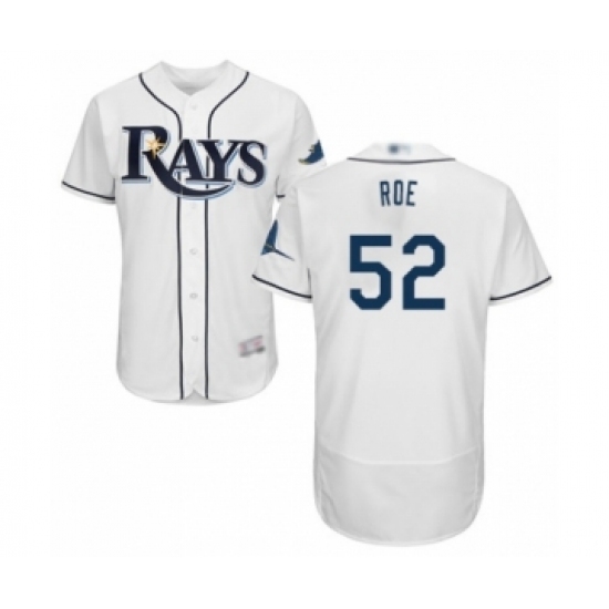 Men's Tampa Bay Rays #52 Chaz Roe Home White Home Flex Base Authentic Collection Baseball Player Jersey Men's Tampa Bay Rays #52 Chaz Roe Home White Home Flex Base Authentic Collection Baseball Player Jersey