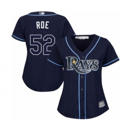 Women's Tampa Bay Rays #52 Chaz Roe Authentic Navy Blue Alternate Cool Base Baseball Player Jersey Women's Tampa Bay Rays #52 Chaz Roe Authentic Navy Blue Alternate Cool Base Baseball Player Jersey