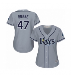 Women's Tampa Bay Rays #47 Oliver Drake Authentic Grey Road Cool Base Baseball Player Jersey Women's Tampa Bay Rays #47 Oliver Drake Authentic Grey Road Cool Base Baseball Player Jersey