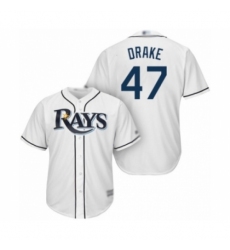 Youth Tampa Bay Rays #47 Oliver Drake Authentic White Home Cool Base Baseball Player Jersey Youth Tampa Bay Rays #47 Oliver Drake Authentic White Home Cool Base Baseball Player Jersey