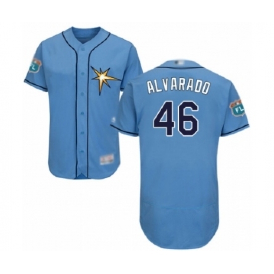 Men's Tampa Bay Rays #46 Jose Alvarado Light Blue Flexbase Authentic Collection Baseball Player Jersey Men's Tampa Bay Rays #46 Jose Alvarado Light Blue Flexbase Authentic Collection Baseball Player Jersey