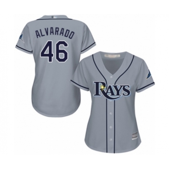 Women's Tampa Bay Rays #46 Jose Alvarado Authentic Grey Road Cool Base Baseball Player Jersey Women's Tampa Bay Rays #46 Jose Alvarado Authentic Grey Road Cool Base Baseball Player Jersey