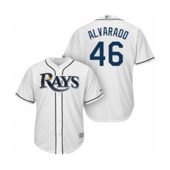Youth Tampa Bay Rays #46 Jose Alvarado Authentic White Home Cool Base Baseball Player Jersey Youth Tampa Bay Rays #46 Jose Alvarado Authentic White Home Cool Base Baseball Player Jersey