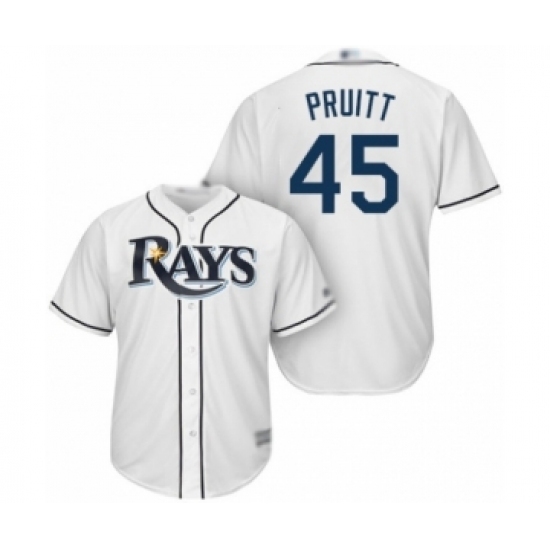 Youth Tampa Bay Rays #45 Austin Pruitt Authentic White Home Cool Base Baseball Player Jersey Youth Tampa Bay Rays #45 Austin Pruitt Authentic White Home Cool Base Baseball Player Jersey