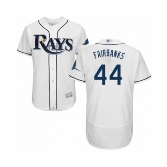 Men's Tampa Bay Rays #44 Peter Fairbanks Home White Home Flex Base Authentic Collection Baseball Player Jersey Men's Tampa Bay Rays #44 Peter Fairbanks Home White Home Flex Base Authentic Collection Baseball Player Jersey