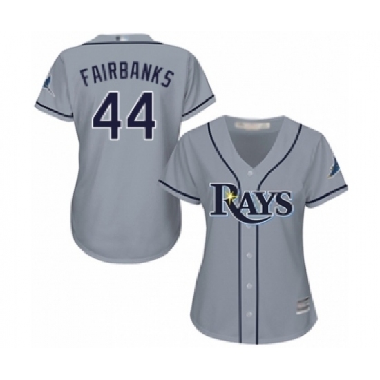 Women's Tampa Bay Rays #44 Peter Fairbanks Authentic Grey Road Cool Base Baseball Player Jersey Women's Tampa Bay Rays #44 Peter Fairbanks Authentic Grey Road Cool Base Baseball Player Jersey