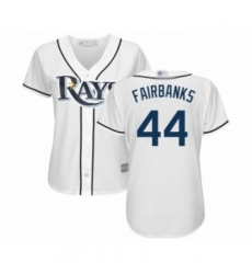 Women's Tampa Bay Rays #44 Peter Fairbanks Authentic White Home Cool Base Baseball Player Jersey Women's Tampa Bay Rays #44 Peter Fairbanks Authentic White Home Cool Base Baseball Player Jersey