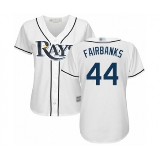 Women's Tampa Bay Rays #44 Peter Fairbanks Authentic White Home Cool Base Baseball Player Jersey Women's Tampa Bay Rays #44 Peter Fairbanks Authentic White Home Cool Base Baseball Player Jersey