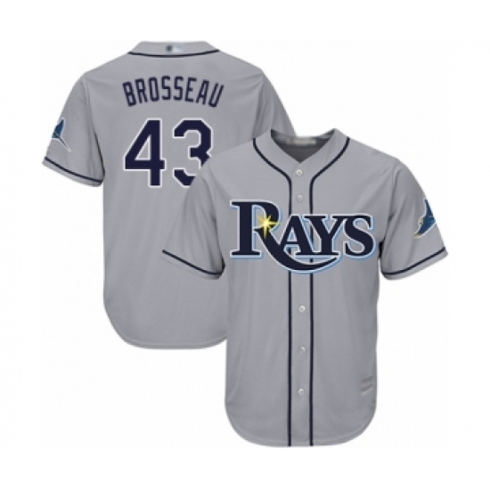 Youth Tampa Bay Rays #43 Mike Brosseau Authentic Grey Road Cool Base Baseball Player Jersey Youth Tampa Bay Rays #43 Mike Brosseau Authentic Grey Road Cool Base Baseball Player Jersey