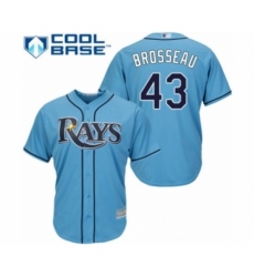 Youth Tampa Bay Rays #43 Mike Brosseau Authentic Light Blue Alternate 2 Cool Base Baseball Player Jersey Youth Tampa Bay Rays #43 Mike Brosseau Authentic Light Blue Alternate 2 Cool Base Baseball Player Jersey
