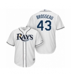 Youth Tampa Bay Rays #43 Mike Brosseau Authentic White Home Cool Base Baseball Player Jersey Youth Tampa Bay Rays #43 Mike Brosseau Authentic White Home Cool Base Baseball Player Jersey
