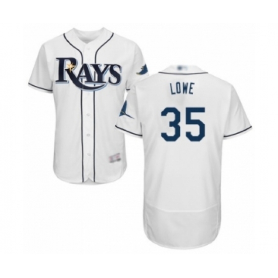 Men's Tampa Bay Rays #35 Nate Lowe Home White Home Flex Base Authentic Collection Baseball Player Jersey Men's Tampa Bay Rays #35 Nate Lowe Home White Home Flex Base Authentic Collection Baseball Player Jersey