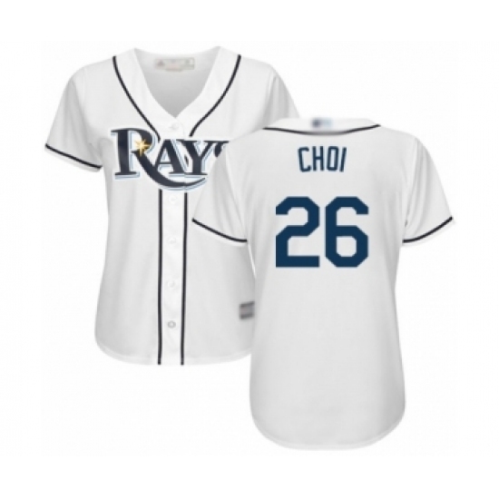 Women's Tampa Bay Rays #26 Ji-Man Choi Authentic White Home Cool Base Baseball Player Jersey Women's Tampa Bay Rays #26 Ji-Man Choi Authentic White Home Cool Base Baseball Player Jersey