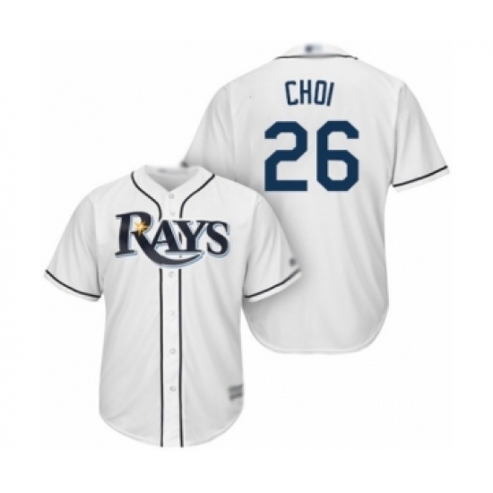Youth Tampa Bay Rays #26 Ji-Man Choi Authentic White Home Cool Base Baseball Player Jersey Youth Tampa Bay Rays #26 Ji-Man Choi Authentic White Home Cool Base Baseball Player Jersey
