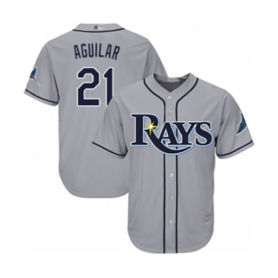 Youth Tampa Bay Rays #21 Jesus Aguilar Authentic Grey Road Cool Base Baseball Player Jersey Youth Tampa Bay Rays #21 Jesus Aguilar Authentic Grey Road Cool Base Baseball Player Jersey