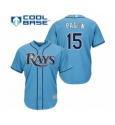 Youth Tampa Bay Rays #15 Emilio Pagan Authentic Light Blue Alternate 2 Cool Base Baseball Player Jersey Youth Tampa Bay Rays #15 Emilio Pagan Authentic Light Blue Alternate 2 Cool Base Baseball Player Jersey