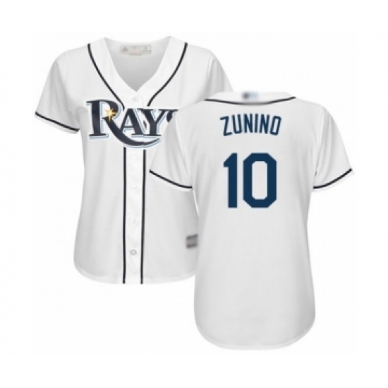 Women's Tampa Bay Rays #10 Mike Zunino Authentic White Home Cool Base Baseball Player Jersey Women's Tampa Bay Rays #10 Mike Zunino Authentic White Home Cool Base Baseball Player Jersey