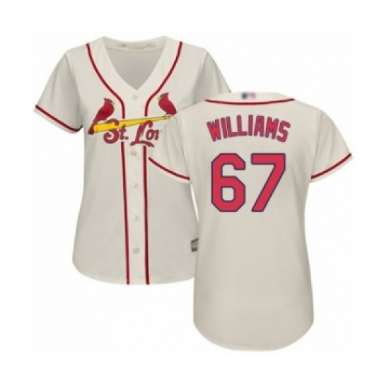 Women's St. Louis Cardinals #67 Justin Williams Authentic Cream Alternate Cool Base Baseball Player Jersey Women's St. Louis Cardinals #67 Justin Williams Authentic Cream Alternate Cool Base Baseball Player Jersey