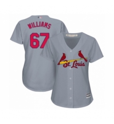 Women's St. Louis Cardinals #67 Justin Williams Authentic Grey Road Cool Base Baseball Player Jersey Women's St. Louis Cardinals #67 Justin Williams Authentic Grey Road Cool Base Baseball Player Jersey