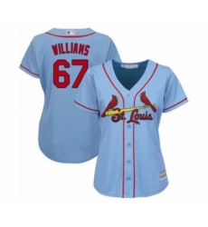 Women's St. Louis Cardinals #67 Justin Williams Authentic Light Blue Alternate Cool Base Baseball Player Jersey Women's St. Louis Cardinals #67 Justin Williams Authentic Light Blue Alternate Cool Base Baseball Player Jersey