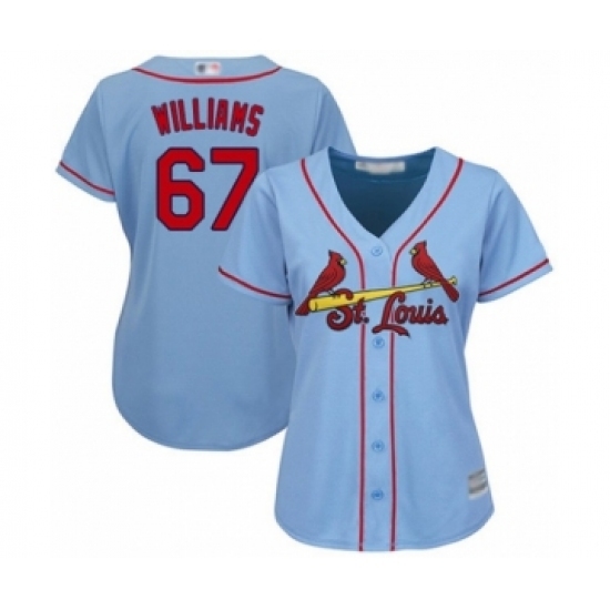 Women's St. Louis Cardinals #67 Justin Williams Authentic Light Blue Alternate Cool Base Baseball Player Jersey Women's St. Louis Cardinals #67 Justin Williams Authentic Light Blue Alternate Cool Base Baseball Player Jersey