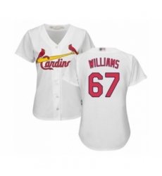 Women's St. Louis Cardinals #67 Justin Williams Authentic White Home Cool Base Baseball Player Jersey Women's St. Louis Cardinals #67 Justin Williams Authentic White Home Cool Base Baseball Player Jersey