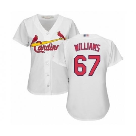 Women's St. Louis Cardinals #67 Justin Williams Authentic White Home Cool Base Baseball Player Jersey Women's St. Louis Cardinals #67 Justin Williams Authentic White Home Cool Base Baseball Player Jersey