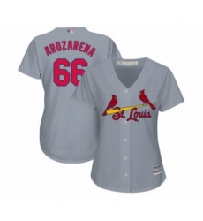Women's St. Louis Cardinals #66 Randy Arozarena Authentic Grey Road Cool Base Baseball Player Jersey Women's St. Louis Cardinals #66 Randy Arozarena Authentic Grey Road Cool Base Baseball Player Jersey