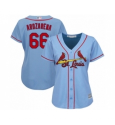 Women's St. Louis Cardinals #66 Randy Arozarena Authentic Light Blue Alternate Cool Base Baseball Player Jersey Women's St. Louis Cardinals #66 Randy Arozarena Authentic Light Blue Alternate Cool Base Baseball Player Jersey