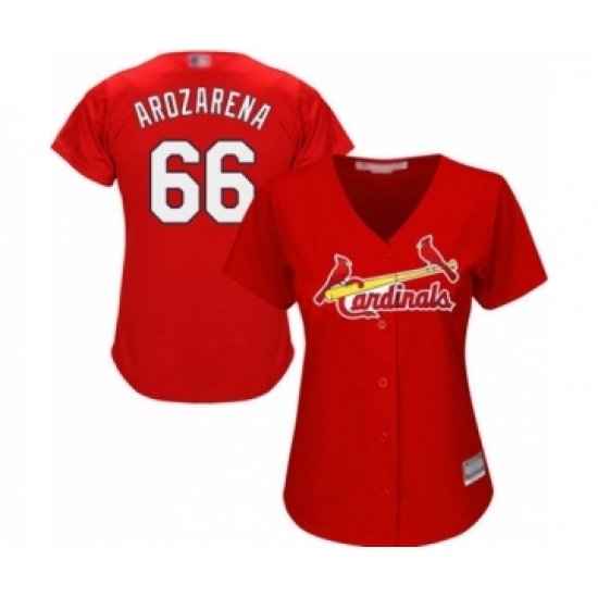 Women's St. Louis Cardinals #66 Randy Arozarena Authentic Red Alternate Cool Base Baseball Player Jersey Women's St. Louis Cardinals #66 Randy Arozarena Authentic Red Alternate Cool Base Baseball Player Jersey