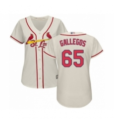 Women's St. Louis Cardinals #65 Giovanny Gallegos Authentic Cream Alternate Cool Base Baseball Player Jersey Women's St. Louis Cardinals #65 Giovanny Gallegos Authentic Cream Alternate Cool Base Baseball Player Jersey