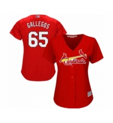 Women's St. Louis Cardinals #65 Giovanny Gallegos Authentic Red Alternate Cool Base Baseball Player Jersey Women's St. Louis Cardinals #65 Giovanny Gallegos Authentic Red Alternate Cool Base Baseball Player Jersey