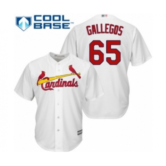 Youth St. Louis Cardinals #65 Giovanny Gallegos Authentic White Home Cool Base Baseball Player Jersey Youth St. Louis Cardinals #65 Giovanny Gallegos Authentic White Home Cool Base Baseball Player Jersey