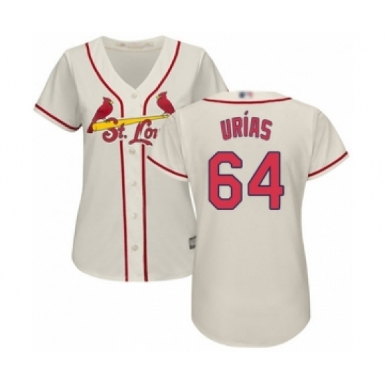 Women's St. Louis Cardinals #64 Ramon Urias Authentic Cream Alternate Cool Base Baseball Player Jersey Women's St. Louis Cardinals #64 Ramon Urias Authentic Cream Alternate Cool Base Baseball Player Jersey