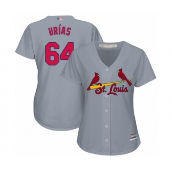 Women's St. Louis Cardinals #64 Ramon Urias Authentic Grey Road Cool Base Baseball Player Jersey Women's St. Louis Cardinals #64 Ramon Urias Authentic Grey Road Cool Base Baseball Player Jersey