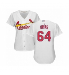 Women's St. Louis Cardinals #64 Ramon Urias Authentic White Home Cool Base Baseball Player Jersey Women's St. Louis Cardinals #64 Ramon Urias Authentic White Home Cool Base Baseball Player Jersey
