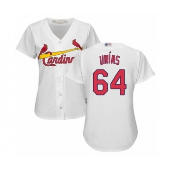 Women's St. Louis Cardinals #64 Ramon Urias Authentic White Home Cool Base Baseball Player Jersey Women's St. Louis Cardinals #64 Ramon Urias Authentic White Home Cool Base Baseball Player Jersey
