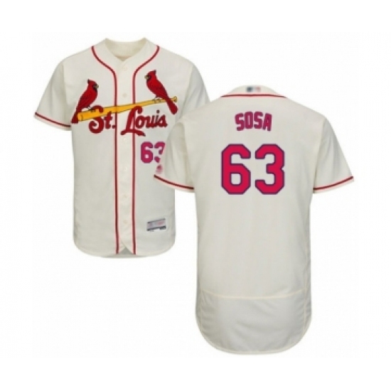 Men's St. Louis Cardinals #63 Edmundo Sosa Cream Alternate Flex Base Authentic Collection Baseball Player Jersey Men's St. Louis Cardinals #63 Edmundo Sosa Cream Alternate Flex Base Authentic Collection Baseball Player Jersey