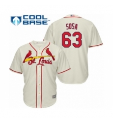 Youth St. Louis Cardinals #63 Edmundo Sosa Authentic Cream Alternate Cool Base Baseball Player Jersey Youth St. Louis Cardinals #63 Edmundo Sosa Authentic Cream Alternate Cool Base Baseball Player Jersey