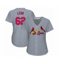Women's St. Louis Cardinals #62 Daniel Ponce de Leon Authentic Grey Road Cool Base Baseball Player Jersey