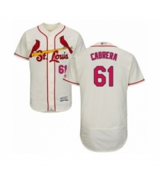 Men's St. Louis Cardinals #61 Genesis Cabrera Cream Alternate Flex Base Authentic Collection Baseball Player Jersey